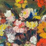 Painting HST "Floral composition with fortifications" J.M. Julien, early XX°