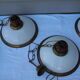 Suspension in white opaline, its edge in aged brass
