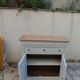 Small Louis Philippe style sideboard of beautiful craftsmanship, enhanced in storm gray.