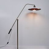 Floor lamp with enamel shade, 1950s