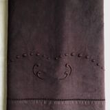 Old linen and cotton sheet tinted eggplant