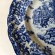 4 blue & white English style dinner plates