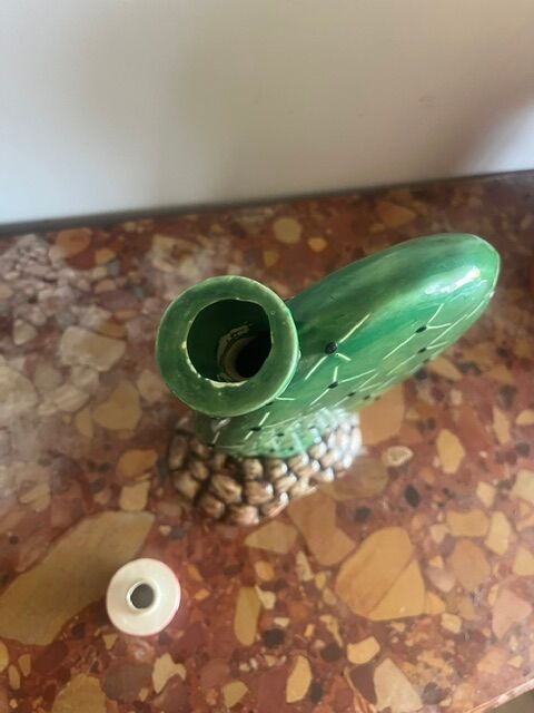 Superb Vintage Sicilian Ceramic Cactus Carafe