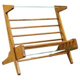 1960s Oak Book Stand Shelf / Rack by ULUV, Czechoslovakia