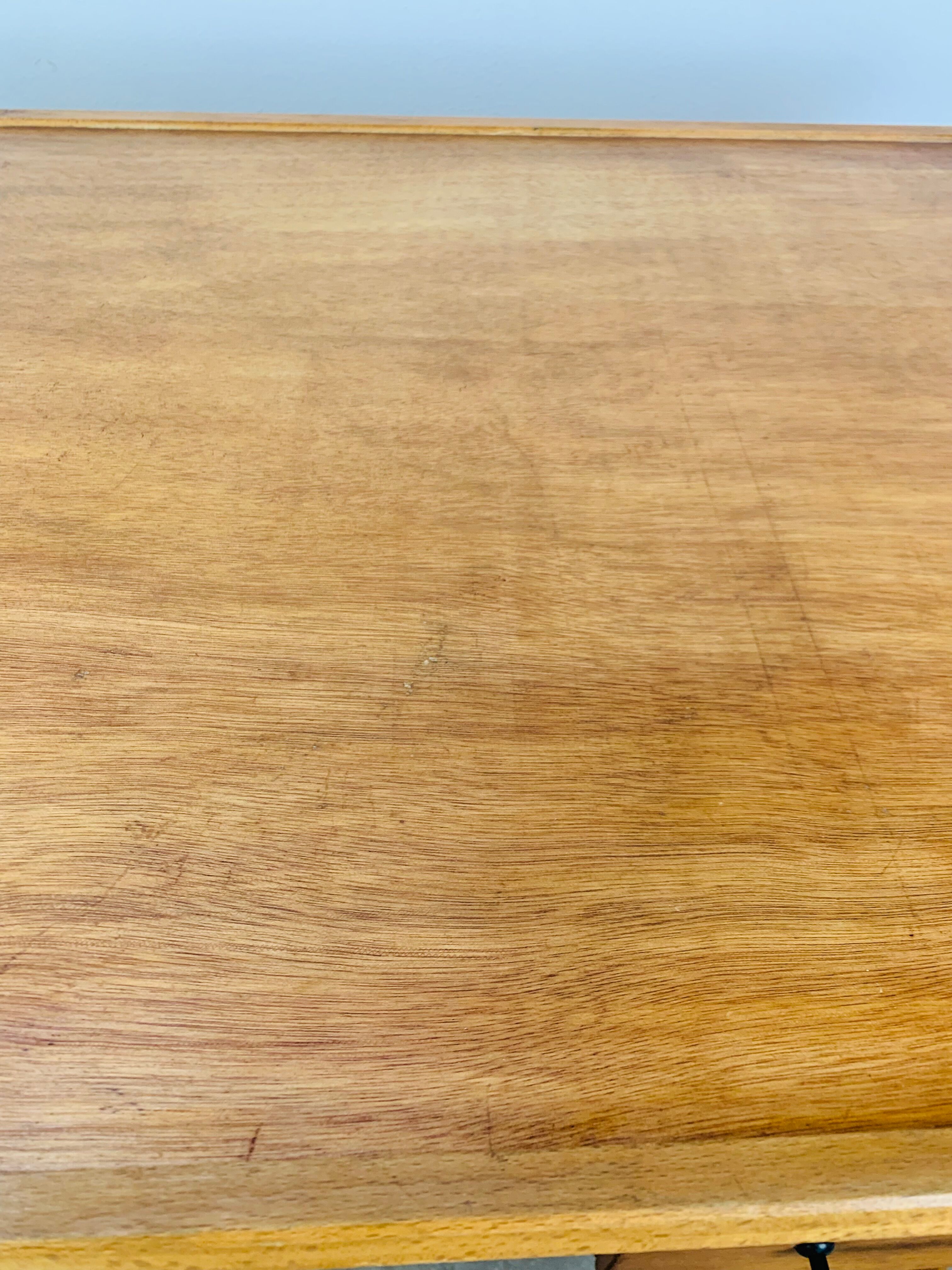 1950s wooden desk reconstruction, vintage