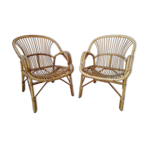 Paire fauteuils coquille