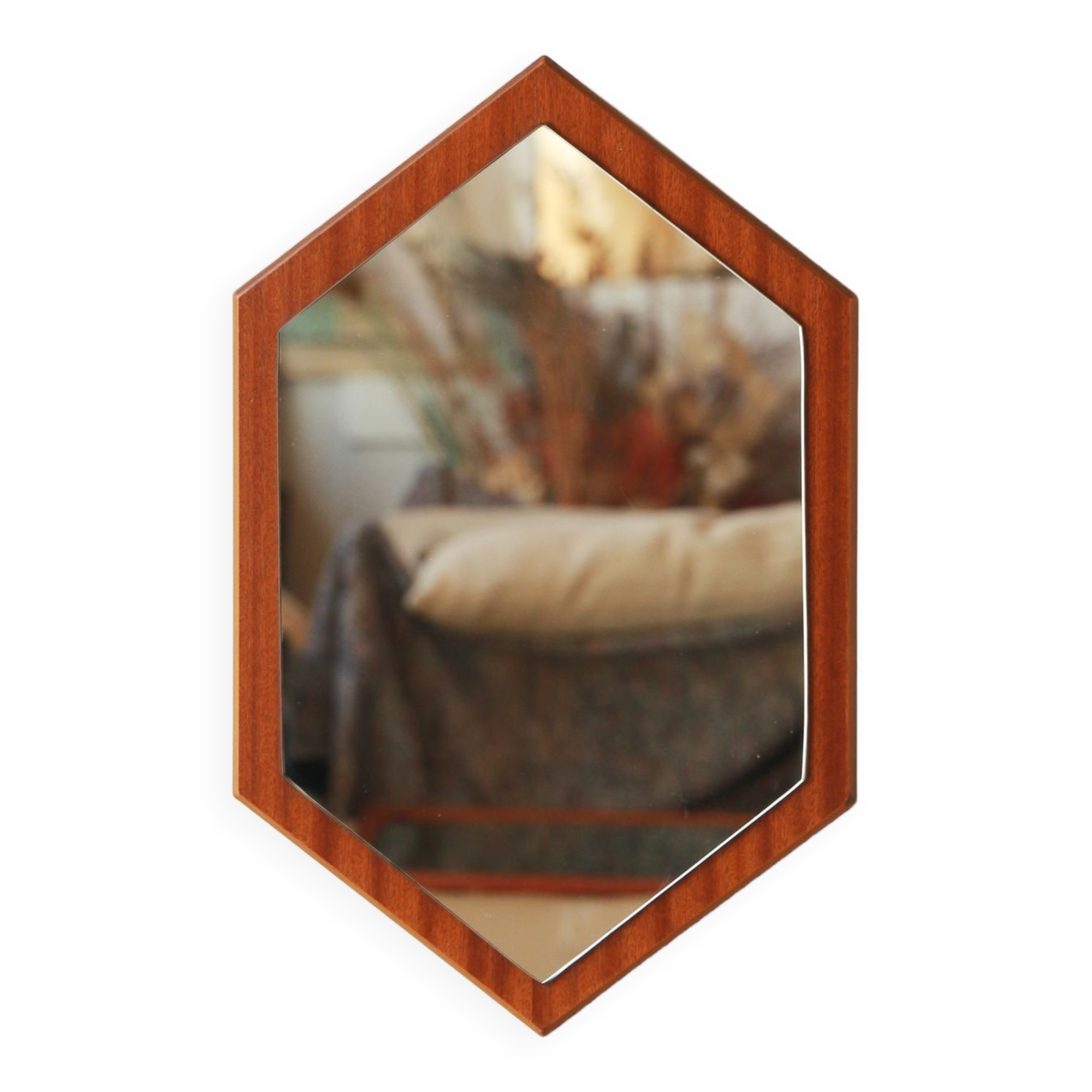 Teak diamond mirror - Scandinavian