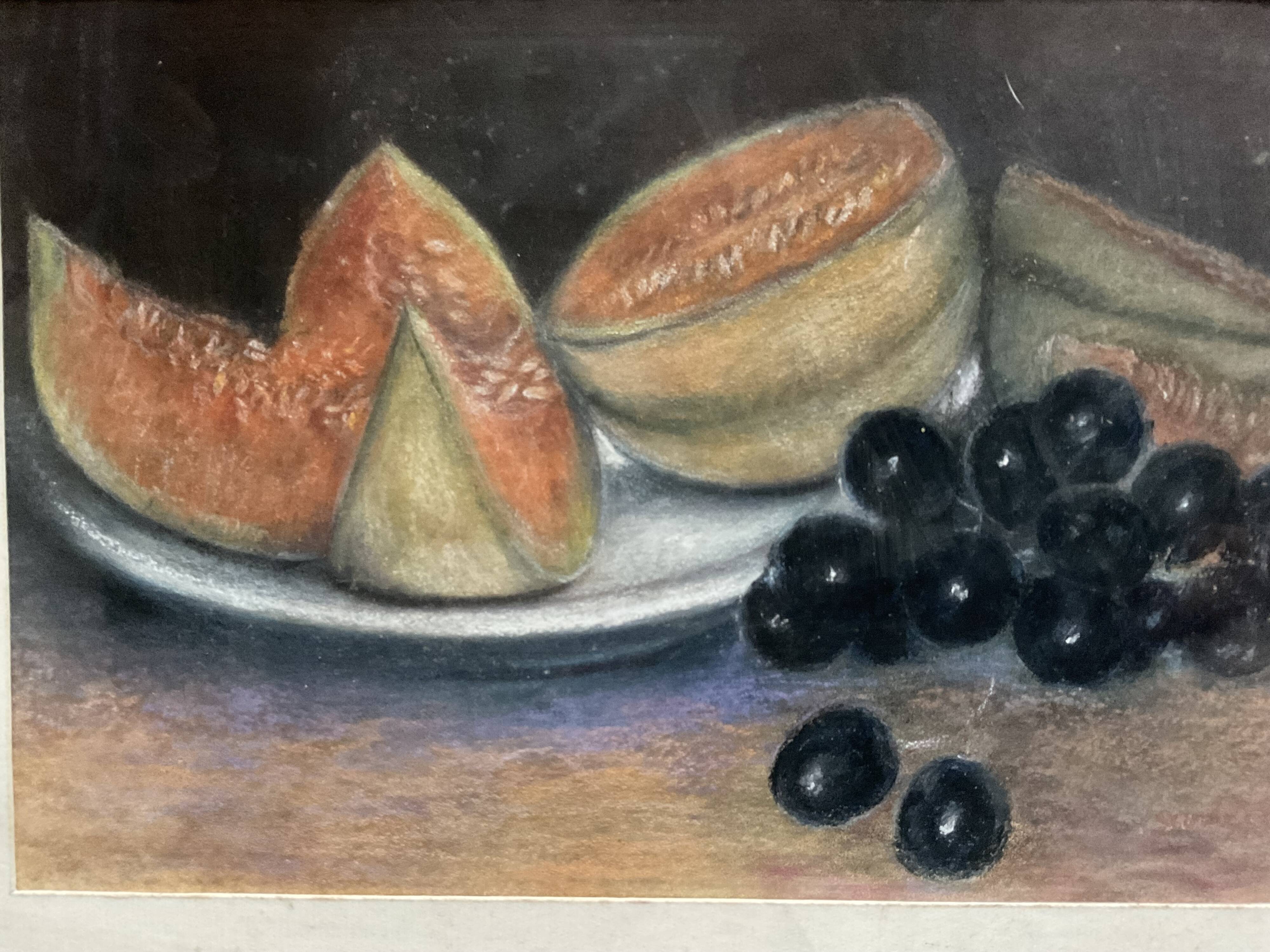 Tableau Nature Morte au melon et raisins
