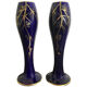 Maurice Pinon Heuze Vase in blue porcelain and gold Art Deco 1920