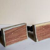 Pair of Art Deco bookends to signed wolf dogs