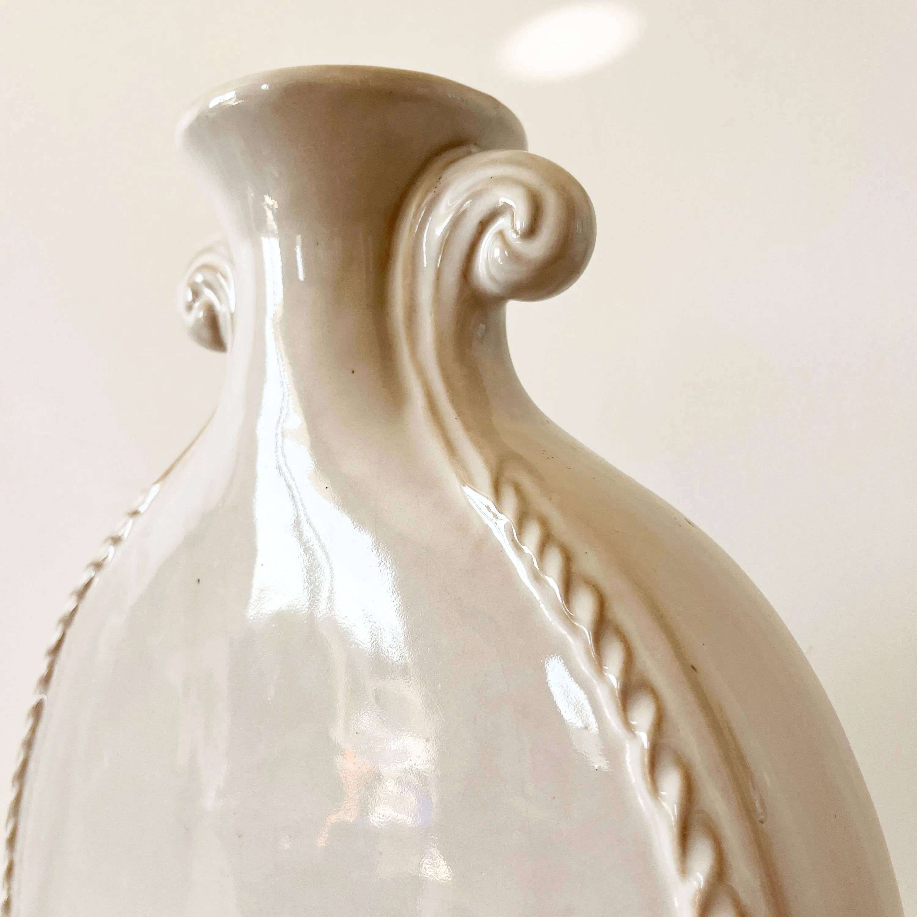 Large vintage white ceramic vase