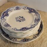 Set of 8 large flat plates + 1 round dish - longchamp
