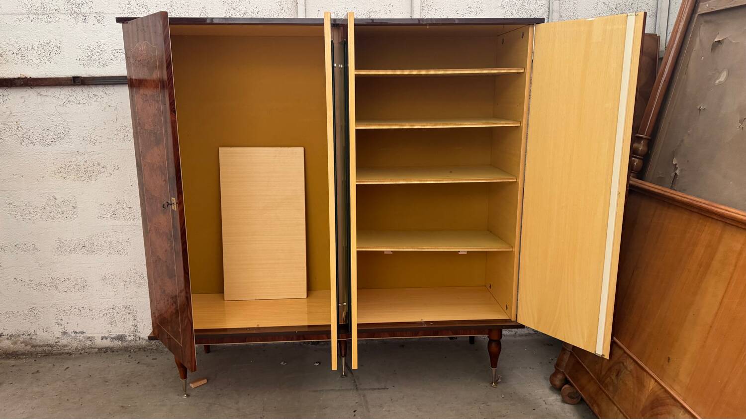 Vintage 4-door mirrored wardrobe