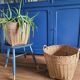 Basket, vintage woven wicker pot cover
