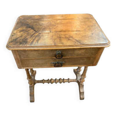 Table de salon / travailleuse ancienne en bois – XIXe siècle