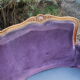 Canapé Voltaire arrondi velours violet