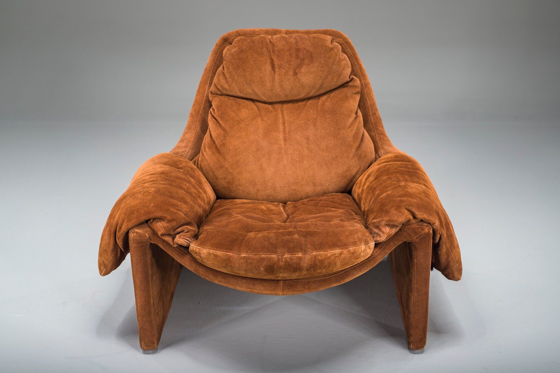 Proposals P60 leather lounge chair by Vittorio Introini for Saporiti, Italy, 1960s