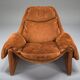 Proposals P60 leather lounge chair by Vittorio Introini for Saporiti, Italy, 1960s