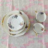 Linen bench tablecloth and pink overconting