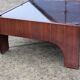 Table basse vintage en palissandre & verre par Claudio Salocchi, modèle "Oriolo"