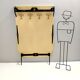 Vintage Ebonized Beech, Brass, Skai and Glass Coat Rack, Italy