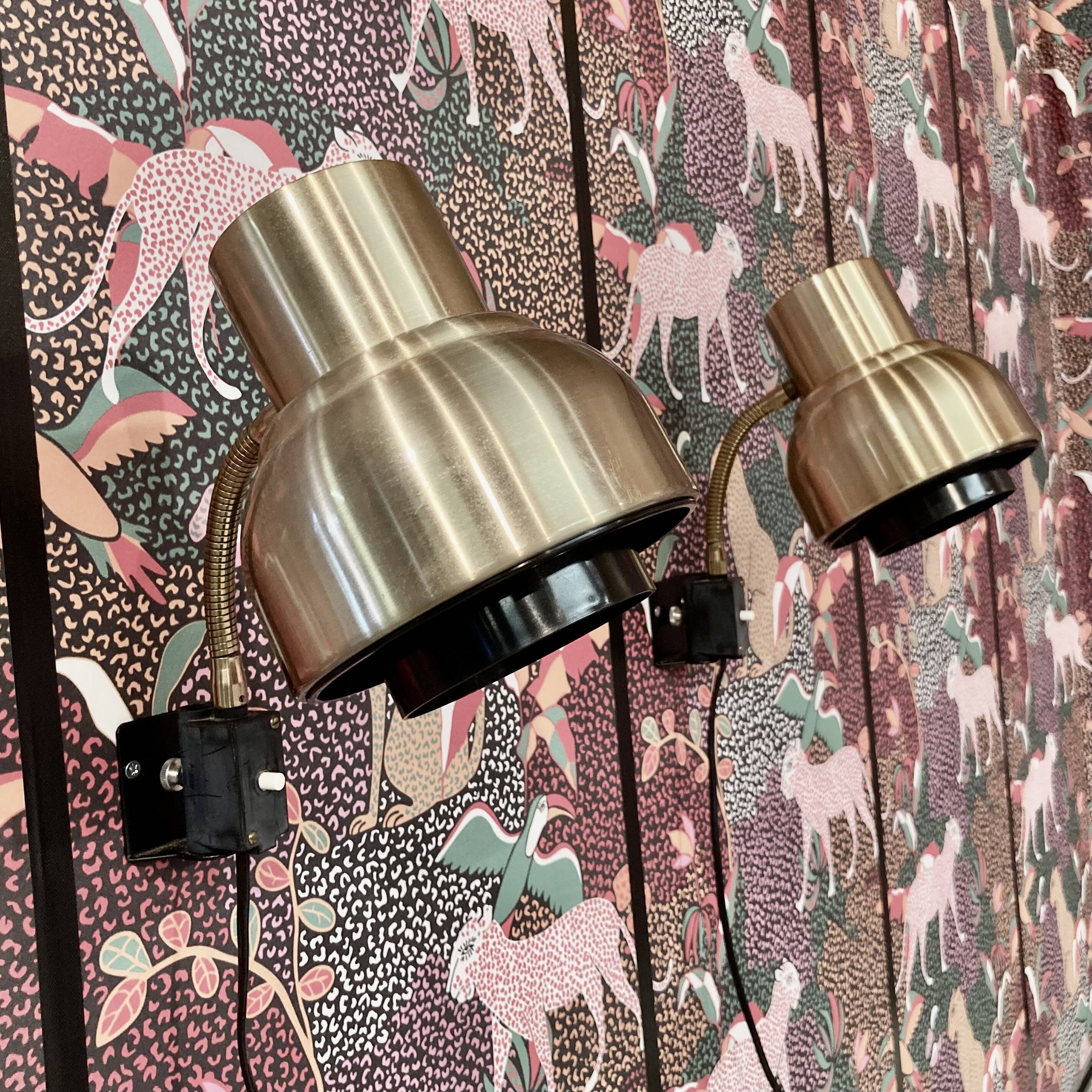 PAIR OF MODULAR SCANDINAVIAN DESIGN WALL LIGHTS 1950.