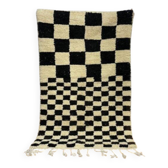 Traditional handmade pure wool Berber rug size 100 x 200 cm.