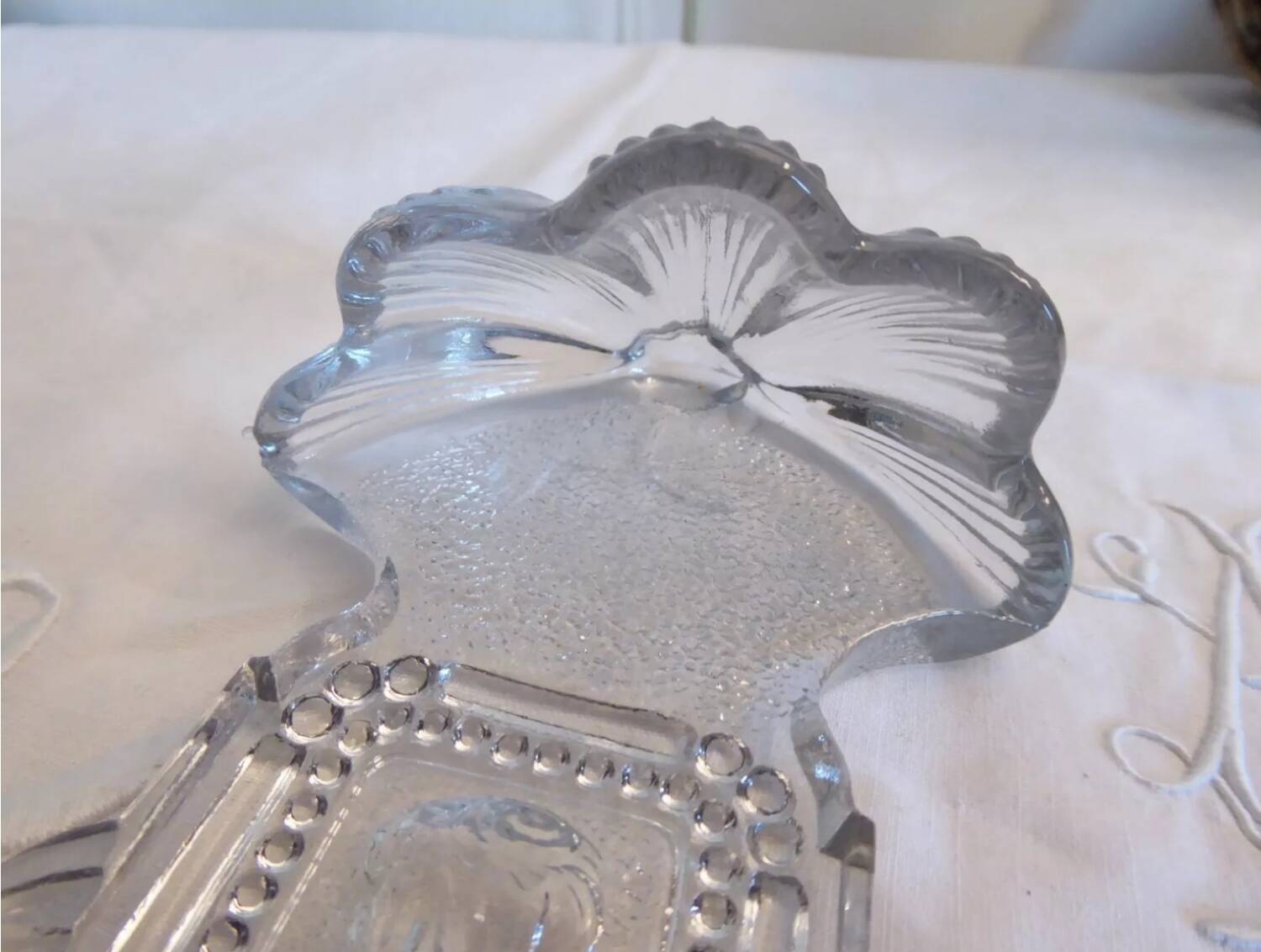 Virgin Mary molded glass stoup