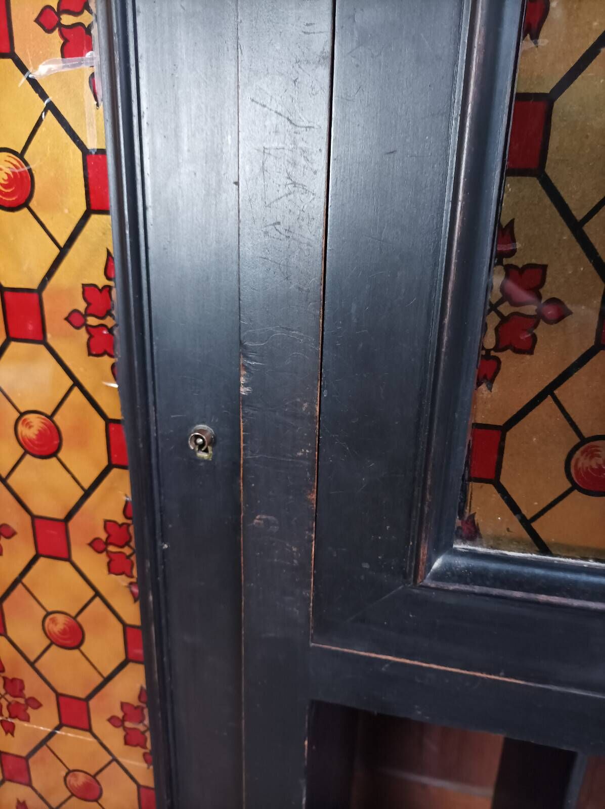 Vintage painted wooden bookshelf