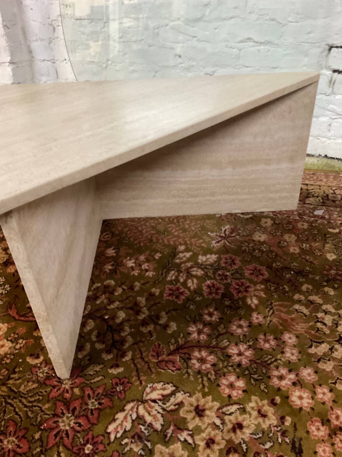 Travertine coffee table