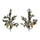 Large pair of olive branch wall sconces Art et FLoritude