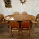 Large Scandinavian pine table - 6 chairs