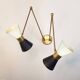 Italian articulated double wall light from the 50s