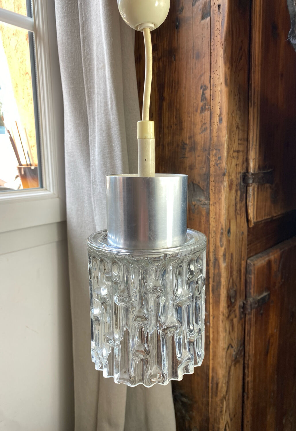Suspension, verre et métal, années 60