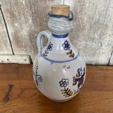 Ancienne bouteille grès gris décor bretagne + bouchon liège vintage