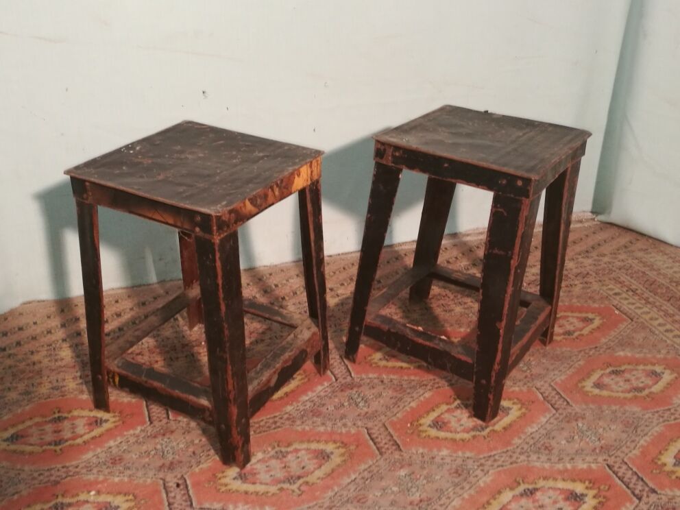 Industrial stool in metal