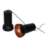 Paire de suspensions modernistes vintage en laiton noir