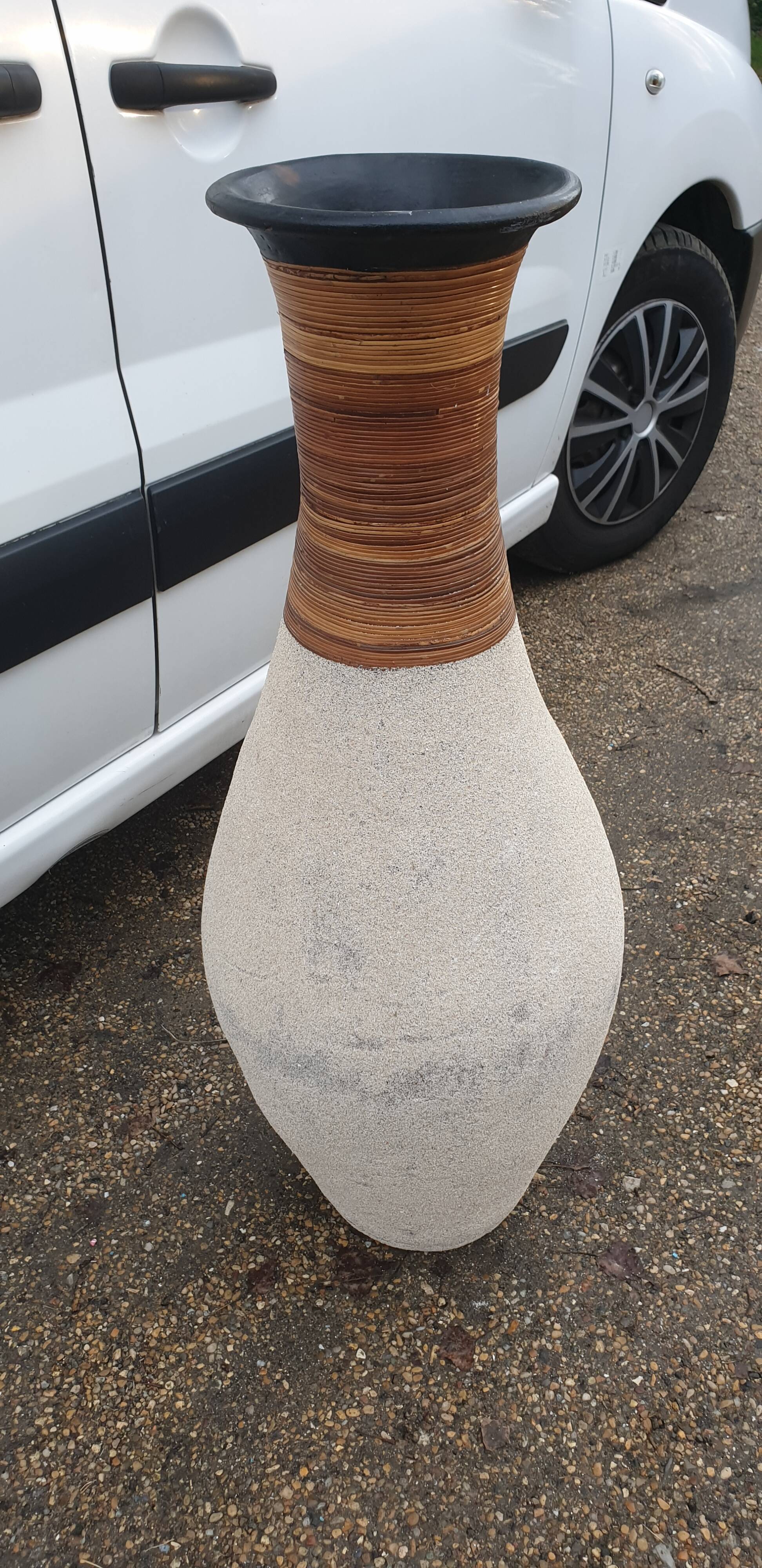 Ethnic terracotta vase seventies
