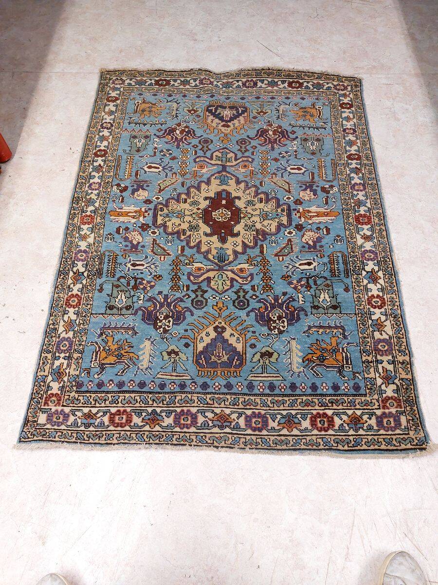 Qom Persian rug, handwoven silk and wool - 152 x 110 cm