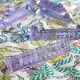 Set of 6 bohemian purple glass knife holders