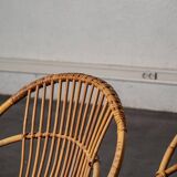 Fauteuil en rotin pieds métal