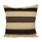 Handmade Organic Wool Striped Couch Pillow Cover, Ethnic Chair Cushion Decor from Anatolian, Bohemia
