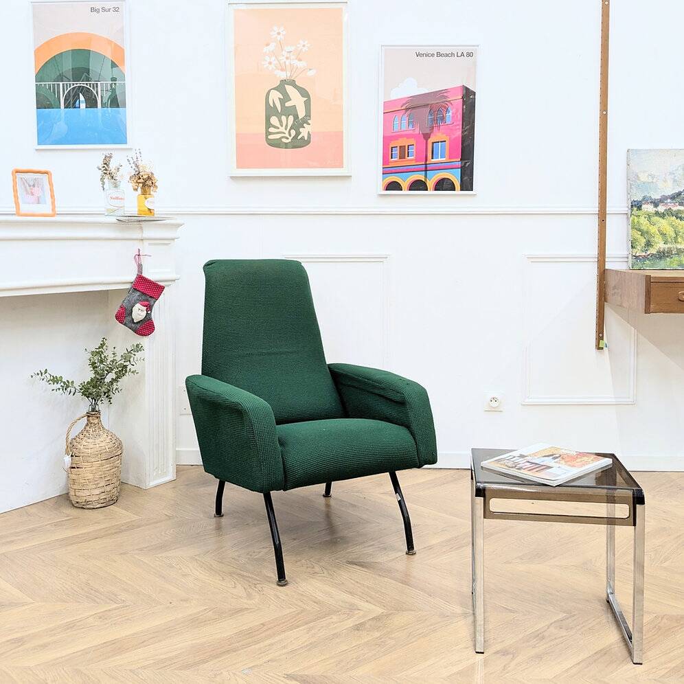 Vintage green modernist armchair