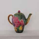 Majolica water pitcher in slipware signed Salin les Bains