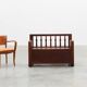 Modernist Art Deco bench with lift-top storage seat in solid oak, Belgium