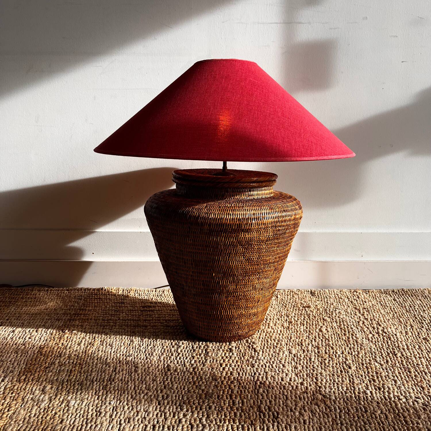 Bamboo rattan lamp from the 1980s.