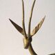 Trio of gazelles / solid brass antelopes