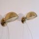 Pair of Danish brass wall lamps by Knud Christensen 1970
