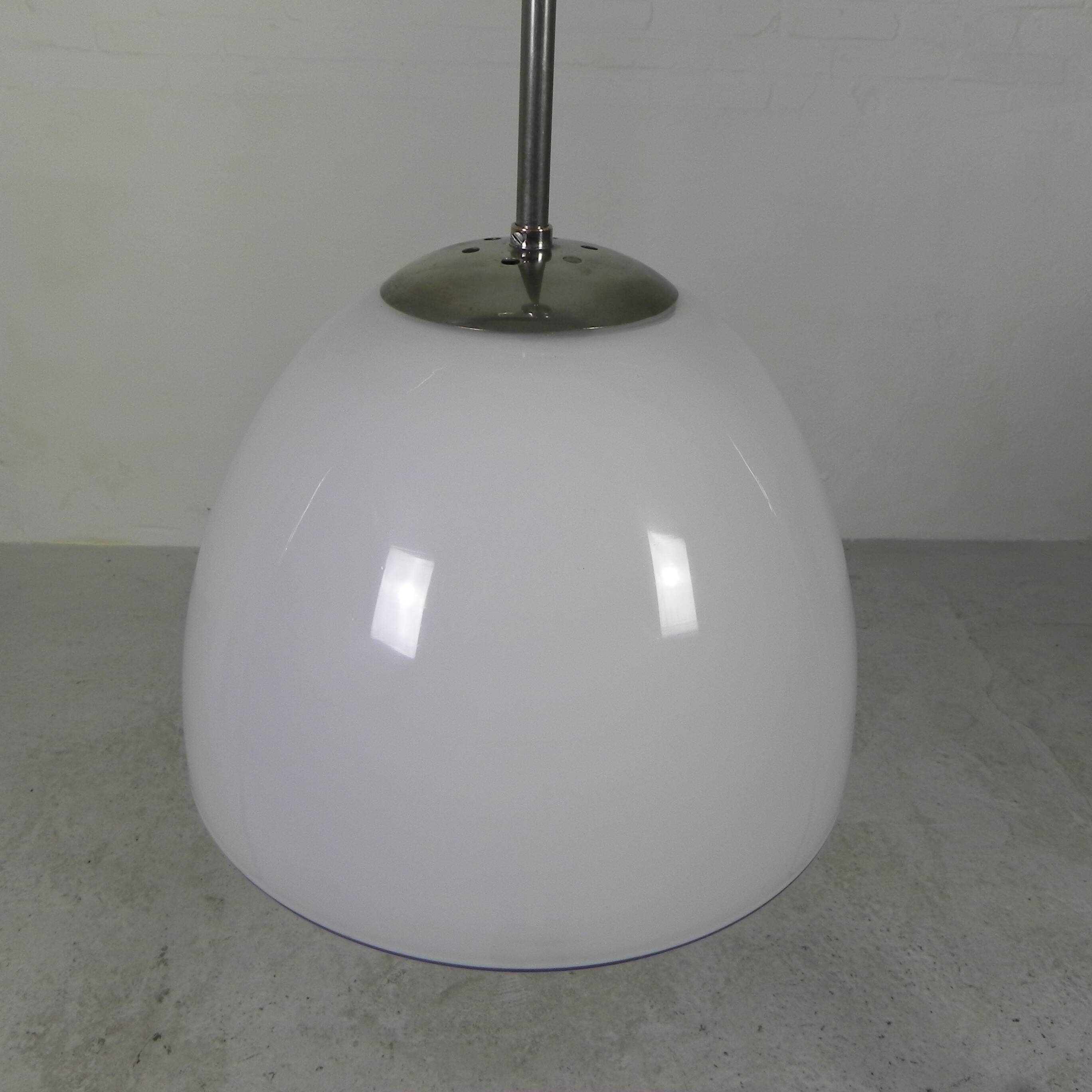 Old school lamp with large glass ball in opal glass, 1930s