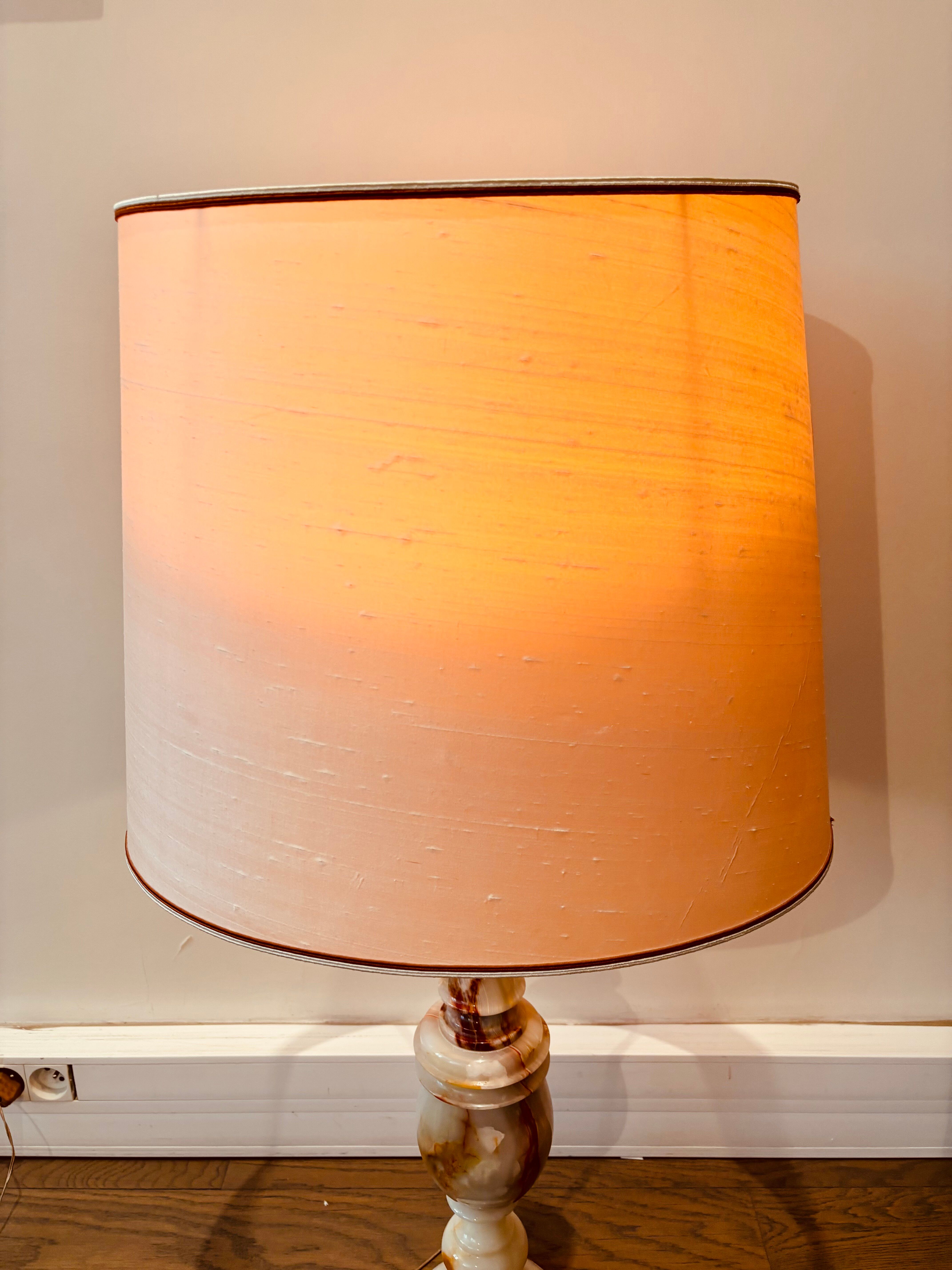 Large vintage onyx lamp